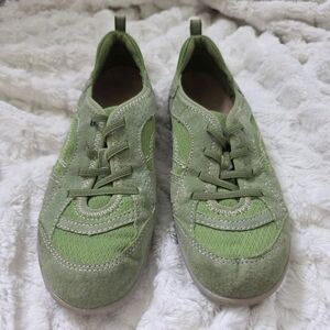 Earth Origins Carly Casual Sneakers Green Suede Women's 6M